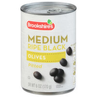 Brookshire's Medium Ripe Black Olives, Pitted - 6 Each 