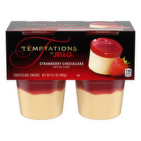 JELL-O Temptations Ready to Eat Strawberry Cheesecake Pudding Snack - 14.1 Ounce 