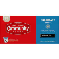 Community Coffee Coffee, Medium Roast, Breakfast Blend, Single-Serve Cups - 72 Each 