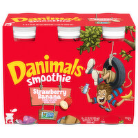 Danimals Smoothie, Strawberry Banana - 6 Each 