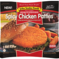 John Soules Foods Patty Fritters, Chicken Breast, with Rib Meat, Chicken Tenders, Spicy - 24 Ounce 