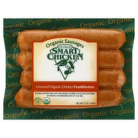 Smart Chicken Frankfurters, Organic, Chicken, Uncured - 12 Ounce 