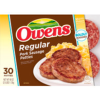 Owens Pork Sausage Patties, Regular - 30 Each 