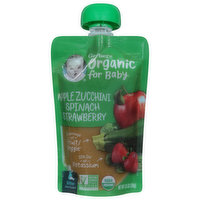 Gerber Apple Zucchini Spinach Strawberry, Organic, Sitter, 2nd Foods