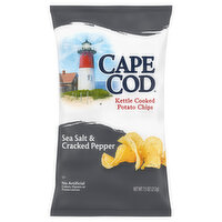 Cape Cod Potato Chips, Kettle Cooked, Sea Salt & Cracked Pepper - 7.5 Ounce 