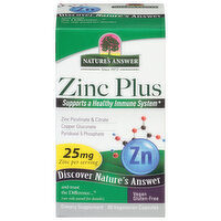 Nature's Answer Zinc Plus, 25 mg, Vegetable Capsules