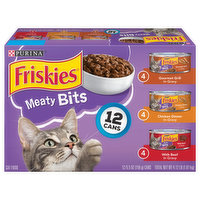 Friskies Cat Food, Gourmet Grill/Chicken Dinner/Beef in Gravy, Meaty Bits - 12 Each 