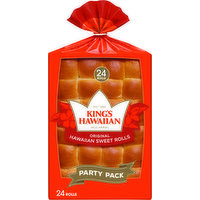 King's Hawaiian Rolls, Hawaiian Sweet, Original, Party Pack - 24 Each 