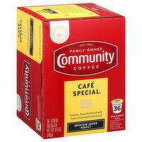 Community Coffee, Medium-Dark Roast, Cafe Special, Single-Serve Cups, 36 Pack - 36 Each