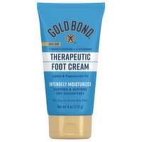 Gold Bond Foot Cream, Therapeutic, Jojoba & Peppermint Oil - 4 Ounce 