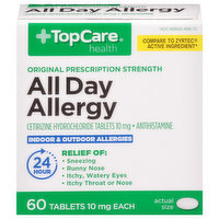 TopCare All Day Allergy, Original Prescription Strength, 10 mg, Tablets - 60 Each 