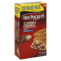 Hot Pockets Sandwiches, Meatballs & Mozzarella, Garlic Buttery Seasoned Crust, Value Pack