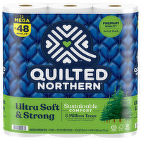 Quilted Northern Bathroom Tissue, Unscented, Mega Rolls, 2-Ply - 12 Each