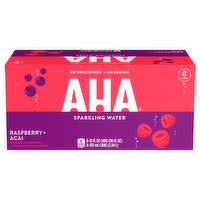AHA Sparkling Water, Raspberry + Acai - 8 Each