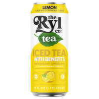 The Ryl Co. Tea, Zero Sugar, Lemon - 16 Fluid ounce 