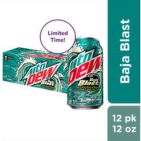 Mtn Dew Mtn Dew Baja Blast Dew Natural and Artificial Tropical Lime Flavor 12 Fl Oz 12 Count Can - 12 Each 