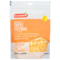 Brookshire's Shredded Cheese Blend, Triple Cheddar - 8 Ounce 