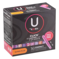 U by Kotex Tampons, Compact, Unscented, Super Plus