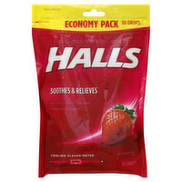 Halls Cough Suppressant/Oral Anesthetic, Menthol, Strawberry Flavor, Economy Pack