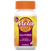 Metamucil Fiber, 3-in-1, Capsules