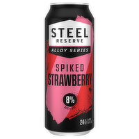 Steel Reserve Malt Beverage, Spiked, Strawberry - 24 Fluid ounce 