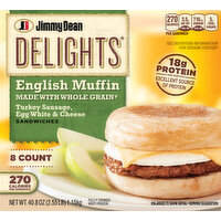 Jimmy Dean Sandwiches, English Muffin - 8 Each 