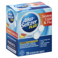Alka-Seltzer Severe Cold & Flu, Citrus, Tablets - 20 Each 