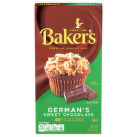 Baker's Baking Bar, Premium, Sweet Chocolate, German's - 4 Ounce 