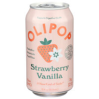 Olipop Soda, Strawberry Vanilla - 12 Fluid ounce 