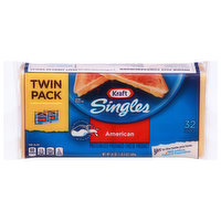Kraft Cheese, Slices, American, Singles, Twin Pack - 32 Each 