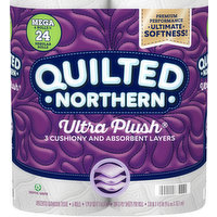 Quilted Northern Bathroom Tissue, Unscented, Mega Rolls, 3-Ply - 6 Each 