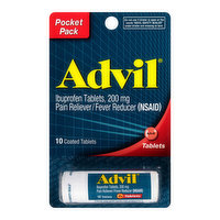 Advil Ibuprofen, 200 mg, Coated Tablets, Pocket Pack ( 10 count ) - 10 Each 