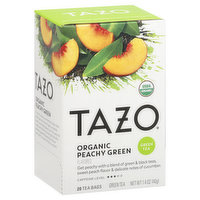 Tazo Green Tea, Organic, Peachy Green Flavored, Bags - 20 Each 