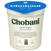 Chobani Yogurt, Greek, Non-Fat Plain - 32 Ounce 
