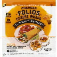 Folios Cheese Wraps, Cheddar - 4 Each 