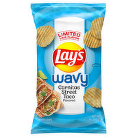 Lay's Potato Chips, Carnitas Street Taco Flavored, Wavy - 7.5 Ounce 