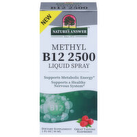 Nature's Answer Vitamin B12, 2500, Methyl Liquid Spray, Great Tasting Raspberry - 1 Fluid ounce 