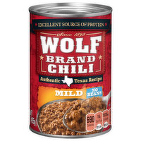 Wolf Brand Chili, No Beans, Mild - 15 Ounce 