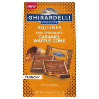 Ghirardelli Milk Chocolate, Caramel Waffle Cone, Squares - 5.2 Ounce 