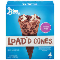 Blue Bunny Frozen Dairy Dessert, Brownie Bomb - 4 Each