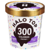 Halo Top Ice Cream, Light, Birthday Cake - 1 Pint 