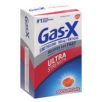 Gas-X Simethicone, Ultra Strength, 180 mg, Softgels - 50 Each 