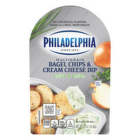 Philadelphia Bagel Chips & Cream Cheese Dip, Chive & Onion, Multigrain - 2.5 Ounce 