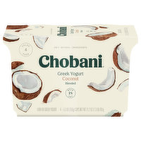Chobani Yogurt, Low-Fat, Greek, Coconut, Blended, Value 4 Pack - 4 Each 