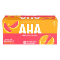 AHA Sparkling Water, Orange + Grapefruit, 8 Pack - 8 Each