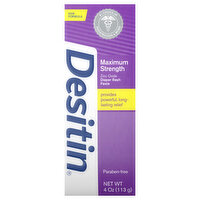 Desitin Diaper Rash Paste, Zinc Oxide, Maximum Strength - 4 Ounce 