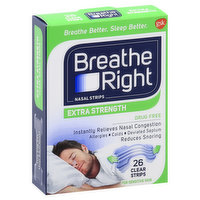 Breathe Right Nasal Strips, Clear, Extra Strength - 26 Each 