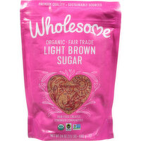 Wholesome Sugar, Organic, Light Brown - 24 Ounce 