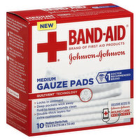 Band-Aid Gauze Pads, Medium - 10 Each 