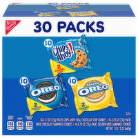 CHIPS AHOY!/OREO Nabisco Sweet Treats Cookie Variety Pack OREO, OREO Golden & CHIPS AHOY!, 30 Snack Packs (2 Cookies Per Pack) - 23.3 Ounce 